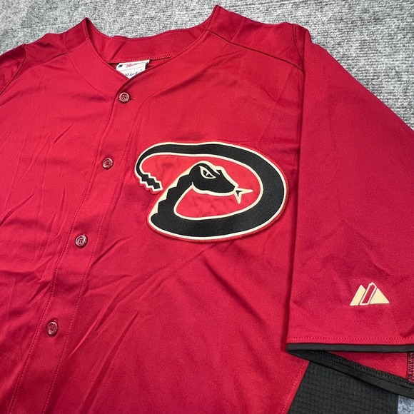Majestic Arizona Diamondbacks Jersey Mens 2XL Red Button Up Authentic Collection - Picture 4 of 13